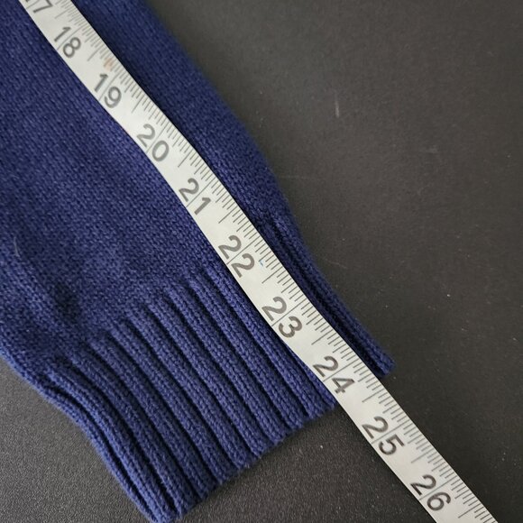 Lauren Ralph Lauren Navy 1/4 Zip Long Sleeve Sweater with Crest Women's Size L - Picture 11 of 14